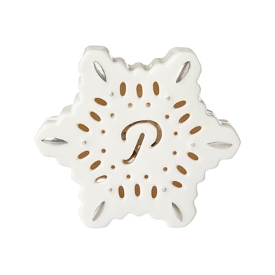 Life at Home Flocon de neige lumineux en céramique avec monogramme – lettre P 1 ea, 5,00 $/1ch