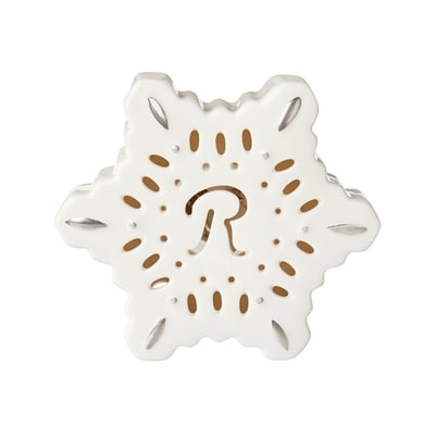 Life at Home Flocon de neige lumineux en céramique avec monogramme – lettre R 1 ea, 5,00 $/1ch