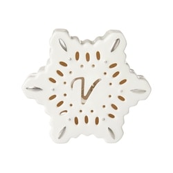 Life at Home Flocon de neige lumineux en céramique avec monogramme – lettre V 1 ea, 5,00 $/1ch