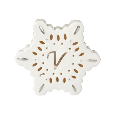 Life at Home Flocon de neige lumineux en céramique avec monogramme – lettre V 1 ea, 5,00 $/1ch