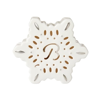 Life at Home Flocon de neige lumineux en céramique avec monogramme – lettre B 1 ea, 5,00 $/1ch