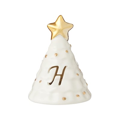 Life at Home Arbre de Noël lumineux en céramique avec monogramme – lettre H 1 ea, 5,00 $/1ch