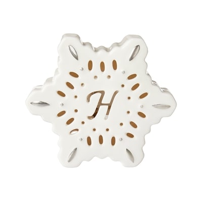Life at Home Flocon de neige lumineux en céramique avec monogramme – lettre H 1 ea, 5,00 $/1ch