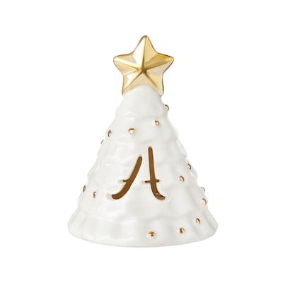 Life at Home Arbre de Noël lumineux en céramique avec monogramme – lettre A 1 ea, 5,00 $/1ch