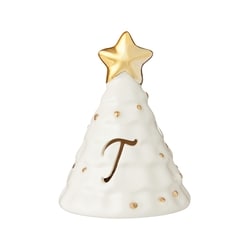 Life at Home Arbre de Noël lumineux en céramique avec monogramme – lettre T 1 ea, 5,00 $/1ch