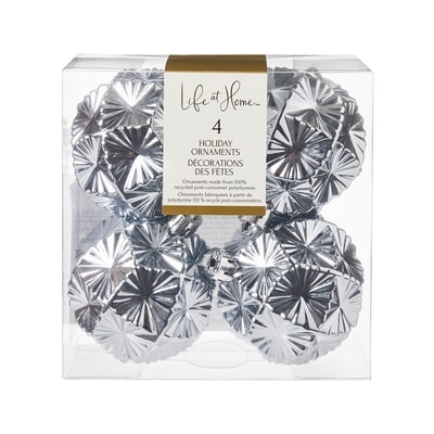 Life at Home Lot de 4 décorations des fêtes en forme de polygone – argent 1 ea, 7,00 $/1ch