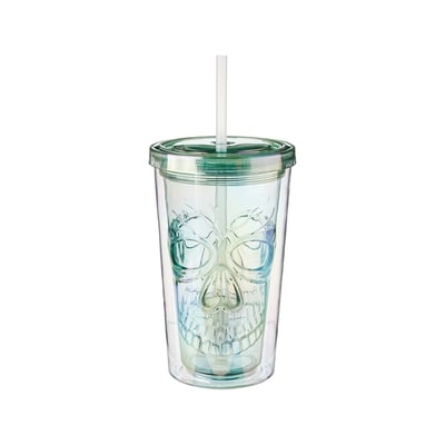 null Skull Tumbler with Straw - Jade 1 ea, $5.00/1ea