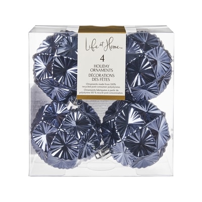 Life at Home Polygon Holiday Ornaments 4 Pack - Blue 1 ea, $7.00/1ea