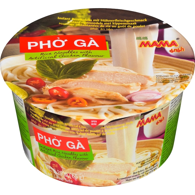 Bowl Instant Rice Noodles Artificial Chicken Flavour Phở Gà