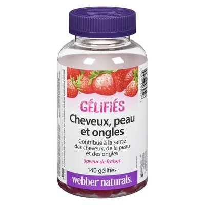 Webber Naturals Cheveux, peau et ongles saveur de fraises 140 ea, 0,13 $/1ch