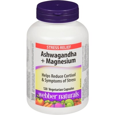 Webber Naturals Ashwagandha + magnésium 120 ea, 0,16 $/1ch
