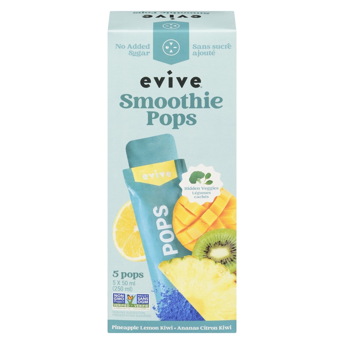 Evive Smoothie Pops Pineapple Lemon Kiwi 250 ml, $3.00/100ml