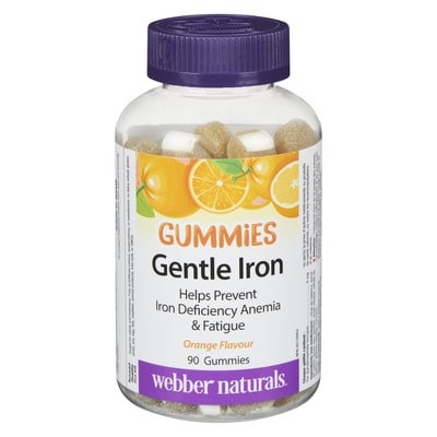 Webber Naturals Gentle Iron Orange Flavour 90 ea, $0.18/1ea