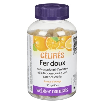Webber Naturals Fer doux saveur d'orange 90 ea, 0,18 $/1ch