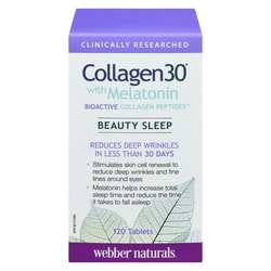 Webber Naturals Collagen30 Bioactive Collagen Peptides With Melatonin 120 ea, $0.23/1ea