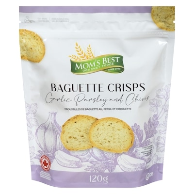 Mom’s Best Croustilles de baguette ail, persil et ciboulette 120 g, 3,33 $/100g