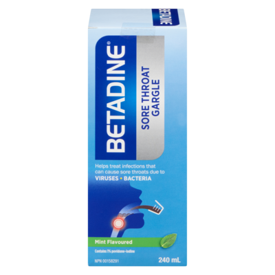 Betadine Sore Throat Gargle Mint Flavoured 240 ml, $6.45/100ml