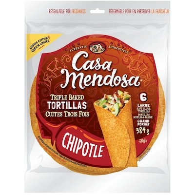 Casa Mendosa 10-inch Chipotle Tortilla  384 g, $1.43/100g