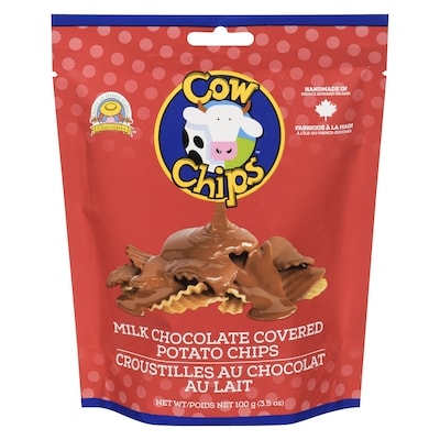 Cow Chips Cow chips croustilles au chocolat au lait 100 g, 6,00 $/100g
