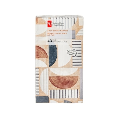 President's Choice 3 Ply Buffet Napkins 40 Pack - Stripe 40 ea, $0.13/1ea