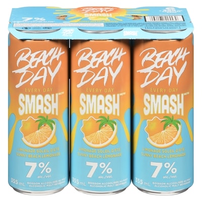 Beach Day Every Day Smash boisson alcoolisée au malt limonade soleil d'été (Pièce d’identité requise au moment du ramassage) 6x355.0 ml, 0,73 $/100ml