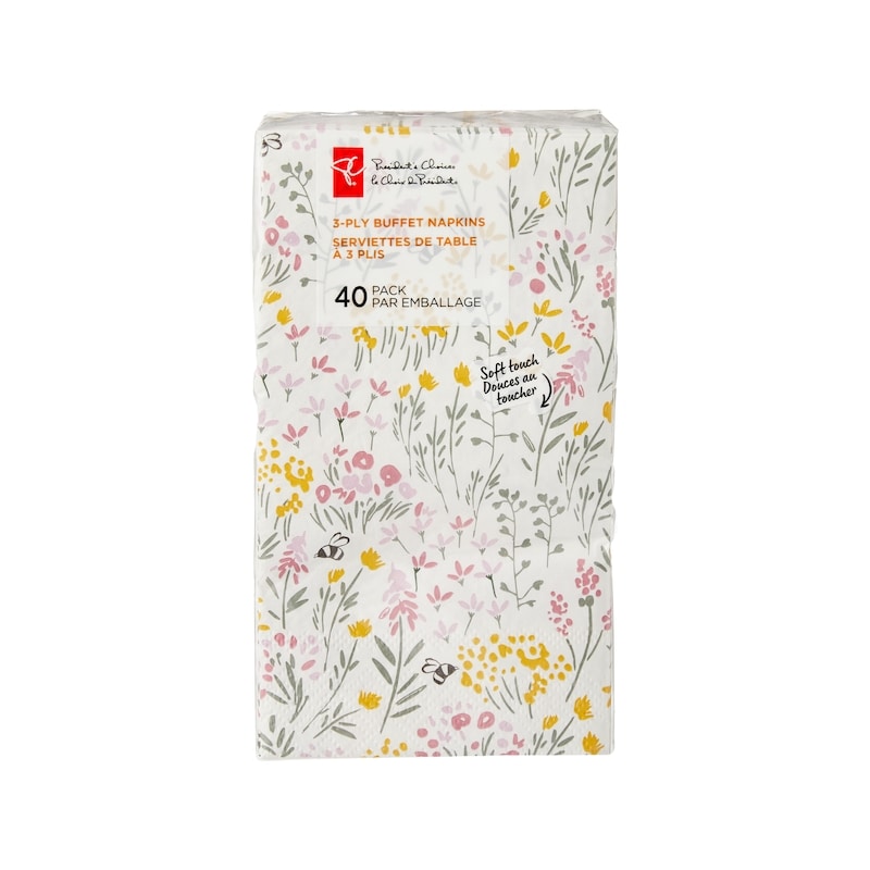 3 Ply Buffet Napkins 40 Pack - Flower