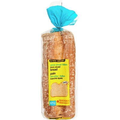 Sans Nom Pain italien de blé entier tranché épais 675 g, 0,47 $/100g