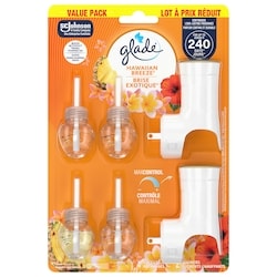 PlugIns Scented Oil Air Freshener 2 Warmers + 4 Refills, Hawaiian Breeze