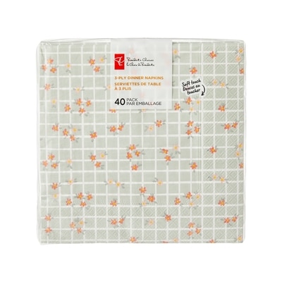 le Choix du Président Emballage de 40 serviettes cocktail à 3 plis – grille de fleurs 40 ea, 0,13 $/1ch