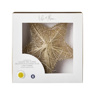 Life at Home Décoration illuminée pour cime d’arbre en forme d’étoile scintillante – doré 1 ea, 24,00 $/1ch