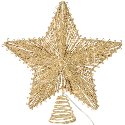 Décoration illuminée pour cime d’arbre en forme d’étoile scintillante