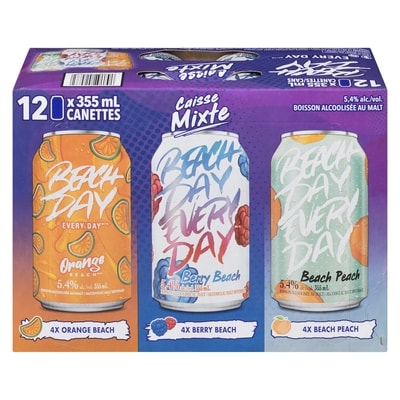Beach Day Every Day Boisson alcoolisée au malt caisse mixte (Pièce d’identité requise au moment du ramassage) 12x355.0 ml, 0,52 $/100ml
