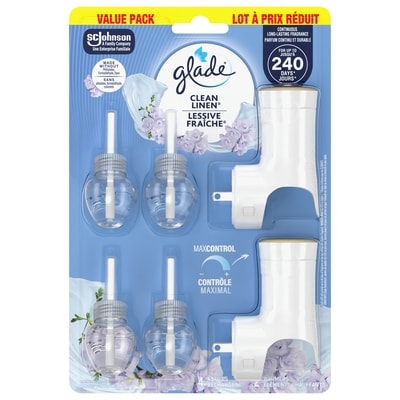 Glade Branchées huile parfumée Recharge deux élément chauffant et quartre recharges, Lessive fraîche 6 ea, 3,25 $/1ch
