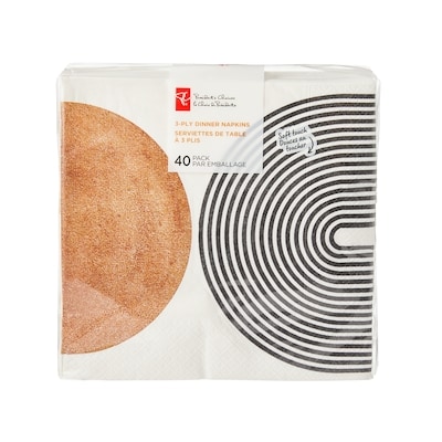 le Choix du Président Emballage de 40 serviettes cocktail à 3 plis – demi-cercles 40 ea, 0,13 $/1ch