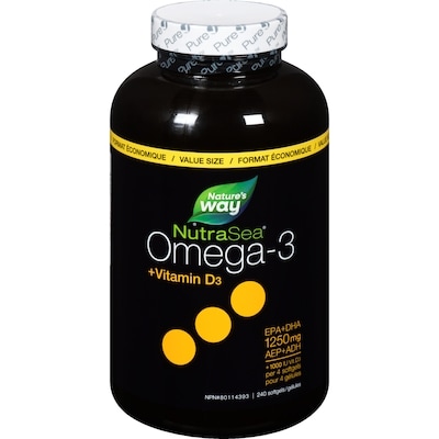 Nature's Way Nutrasea Omega-3 +Vitamin D₃ Zesty Lemon Flavour Value Size 240 ea, $0.25/1ea