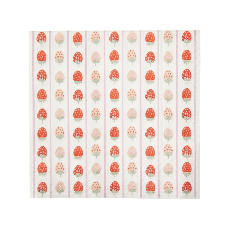 3 Ply Dinner Napkins 40 Pack - Strawberry