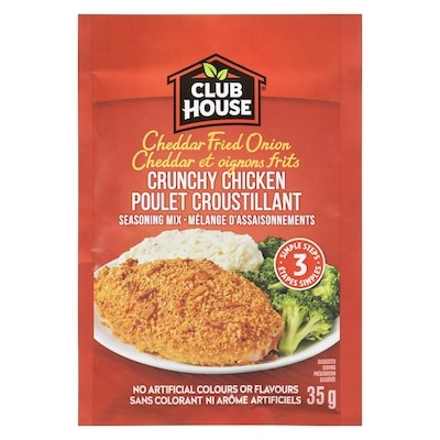 Club House Mélange d'assaisonnements cheddar et oignons frits poulet croustillant 35 g, 2,86 $/100g