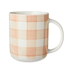 Life at Home Ruffle Mug - Peach Gingham 1 ea, $5.00/1ea