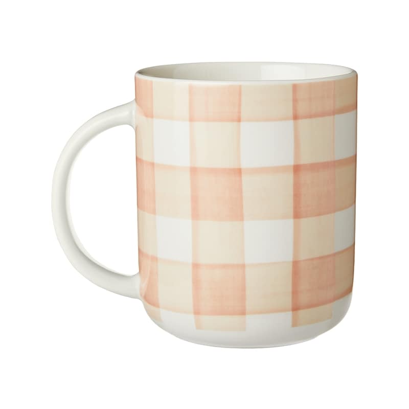 Ruffle Mug - Peach Gingham