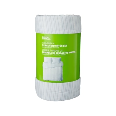 Everyday Essentials Ensemble de douillette 3 pièces à rayures en tissage Dobby pour lit double ou grand lit 3 ea, 13,00 $/1ch