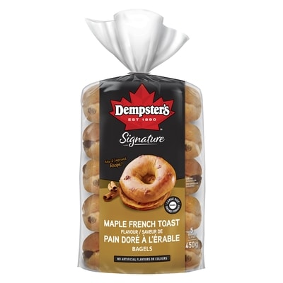 Dempster Signature Bagels Maple French Toast Flavour Large Size 375 g, $1.33/100g
