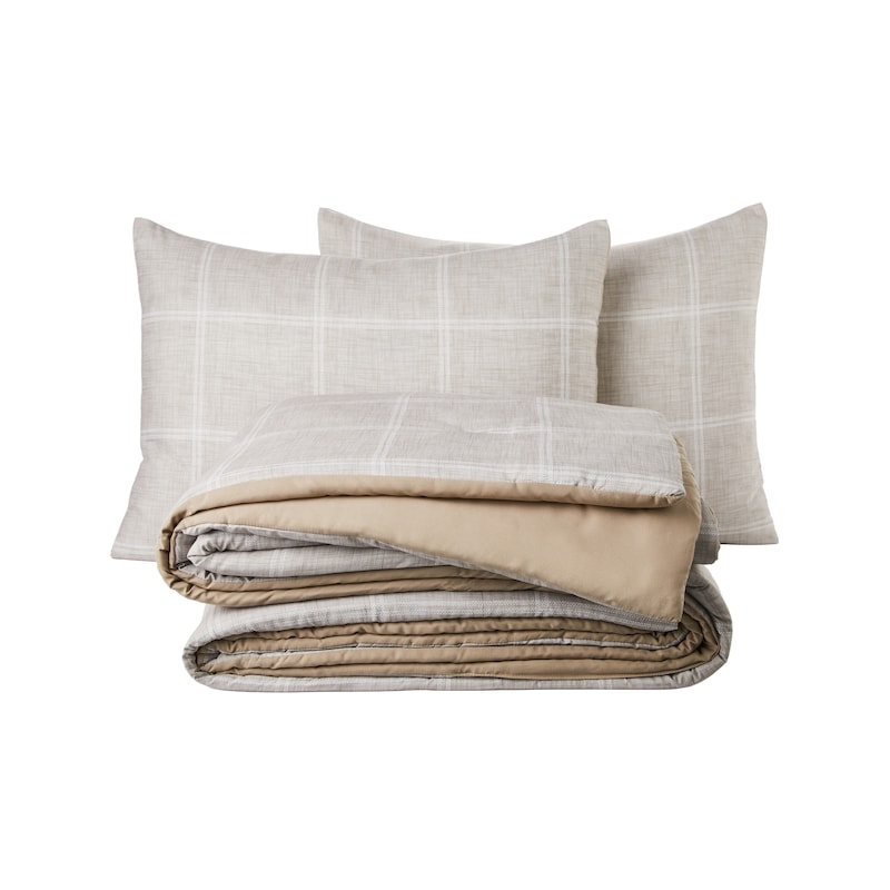 Full/Queen Plaid Comforter 3 Piece Set