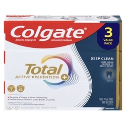 Total Active Prevention + Anticavity, Antigingivitis Antisensitivity Toothpaste Deep Clean Paste Value Pack