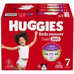 Huggies Little Movers Couches pour bébés HuggFit 360°, taille 7, 70 unités 70 ea, 0,50 $/1ch