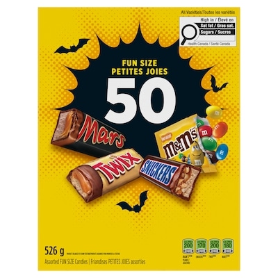 Mars Halloween Chocolate Candies, Assorted Fun Size, 50 Count 526 g, $2.85/100g