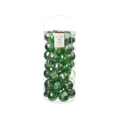 Life at Home Mixed Shape Holiday Ornaments 50 Pack - Green 1 ea, $34.00/1ea