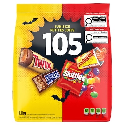 Mars Halloween Chocolate and Candy Fun Size Pack, 105 count 1100 g, $1.55/100g