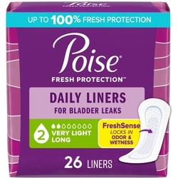 Incontinence Liners, Very Light Absorbency, Long, 26 Count 