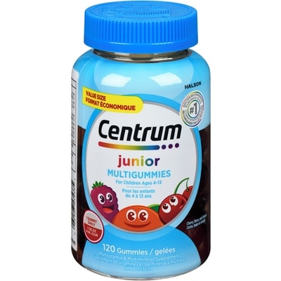Centrum Multivitamin & Multimineral Supplement Junior For Children Ages 4-13 Cherry, Berry, And Orange Value Size 120 ea, $0.20/1ea