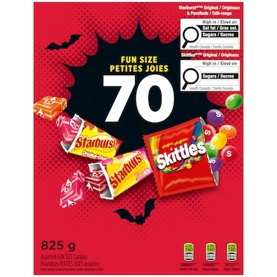 Mars Fruity Halloween Assorted Fun Size Candies, 70 count 825 g, $1.88/100g